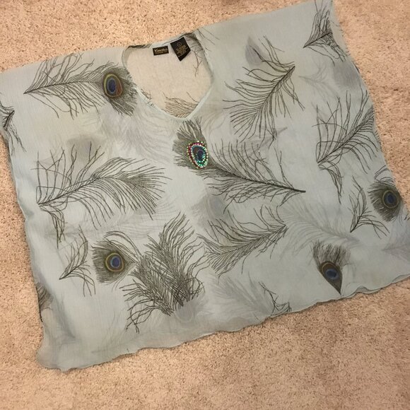 Cactus Peacock Art Deco Inspired Beach Cover - Picture 12 of 16